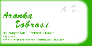 aranka dobrosi business card